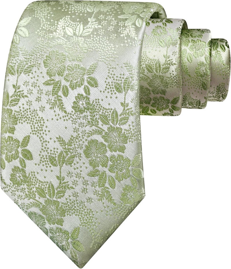 GUSLESON 3.15"(8cm) Fashion Floral Ties Mens Woven Jacquard Necktie for Wedding - Image 1